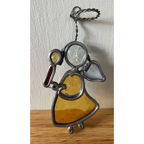 Vintage Stained Glass Christmas Tree & Angel Sun Catcher Set - Picture 6 of 11